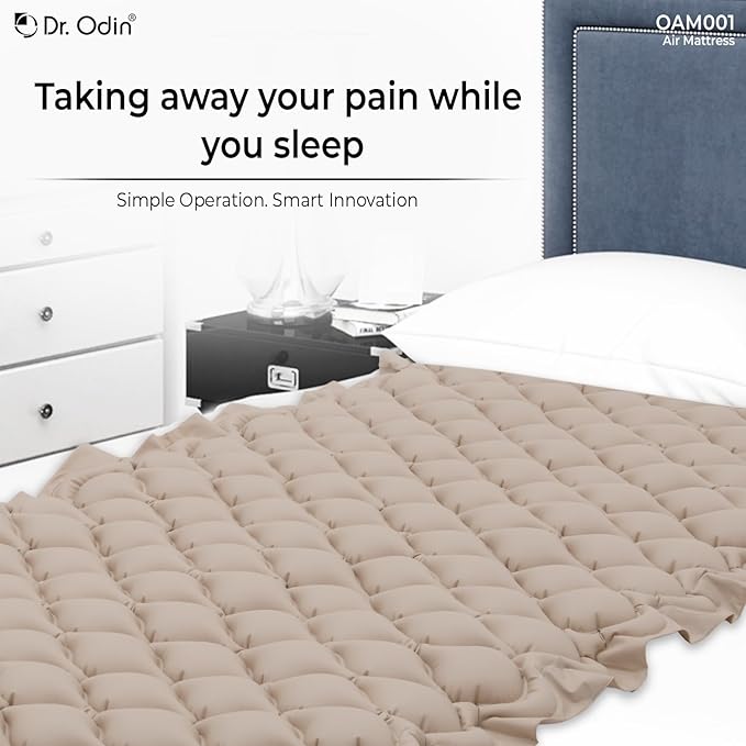 Dr. Odin OAM001 Anti-Decubitus Electric Portable Air Mattress | Back Support, Quick Inflation, Pressure Adjustment | Ideal for Bedridden Patients | 240x100x6