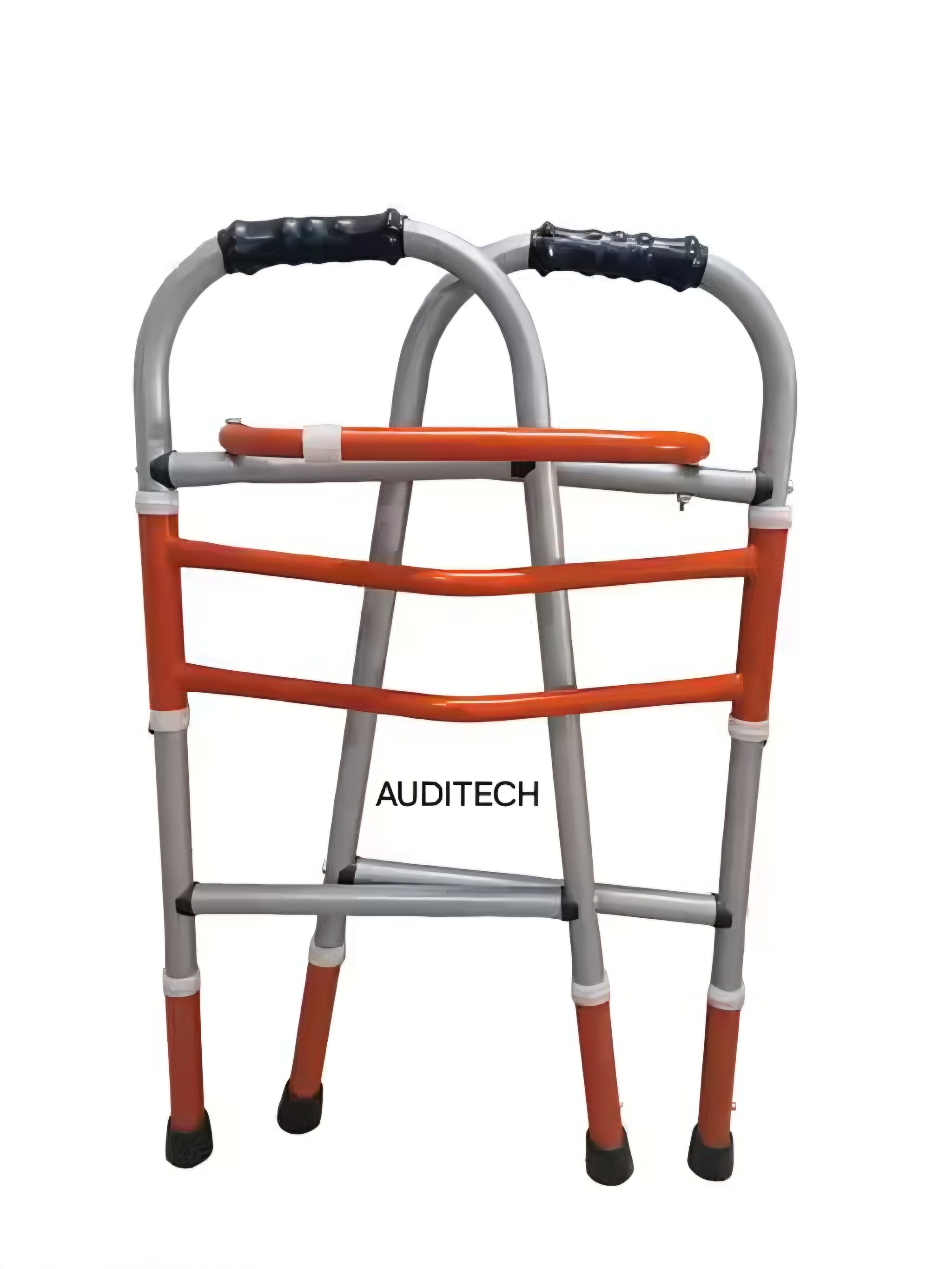 AUDITECH Height adjustable foldable walker for adults (Orange)
