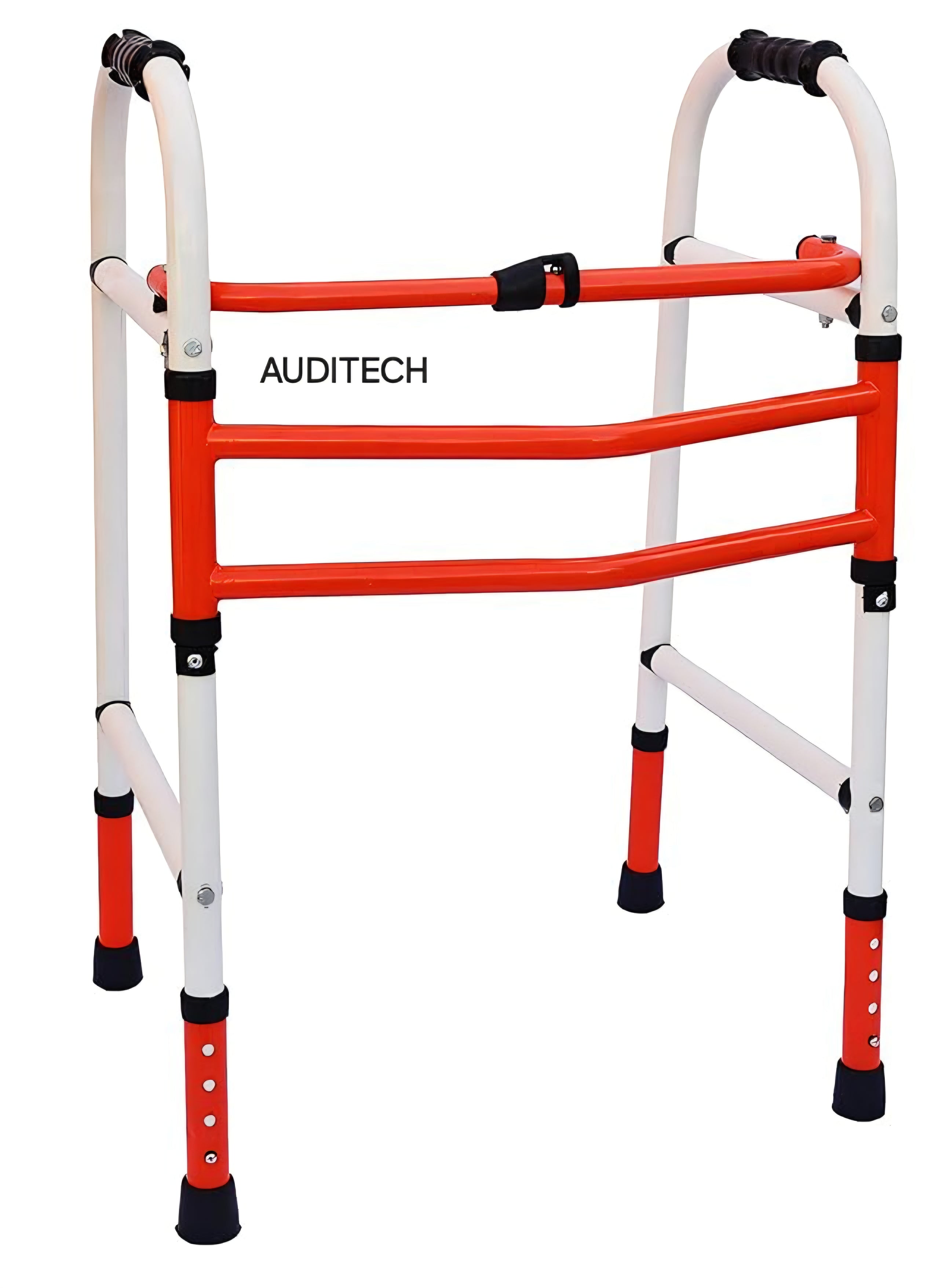 AUDITECH Height adjustable foldable walker for adults (Orange)