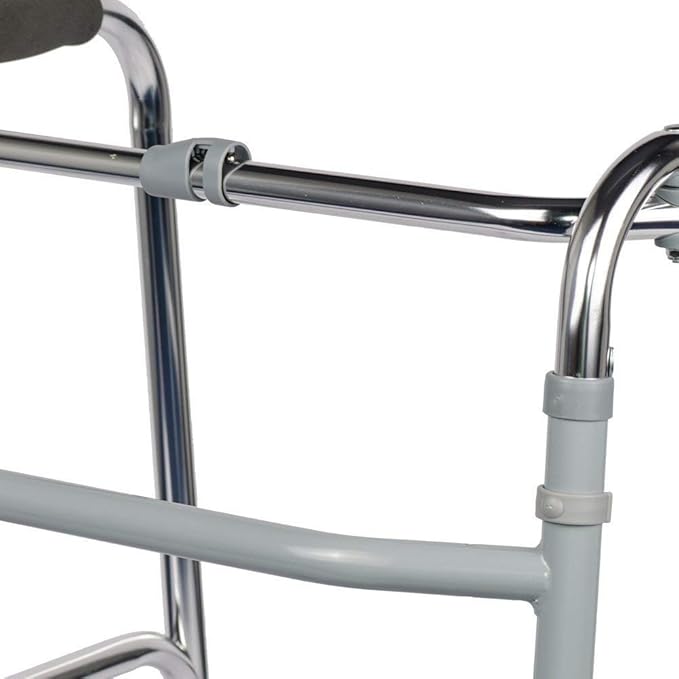 AUDITECH chrome finish foldable walker with wheels for adults (reciprocal movement)