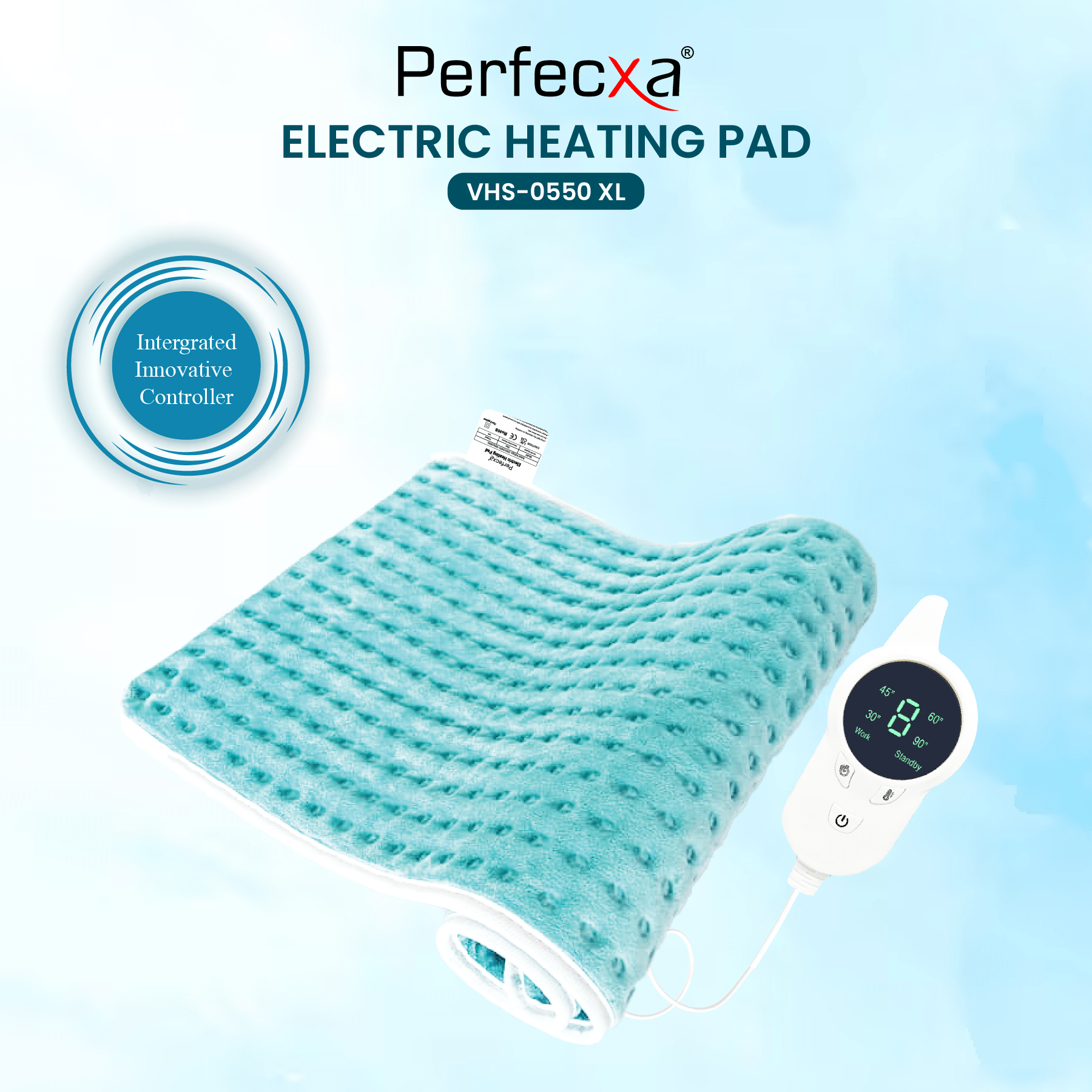 PERFECXA Electric Heating Pad (XL) With Multi Level Adjustments & Timers For Effective Heating Therapy
