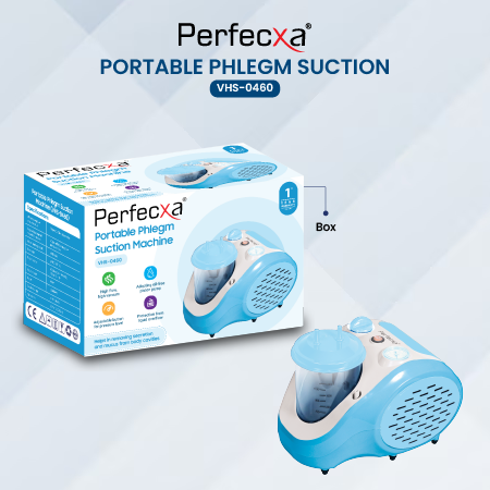 PERFECXA Portable Phlegm Suction Machine (VHS-0460) With Advanced High Flow And High Suction Features