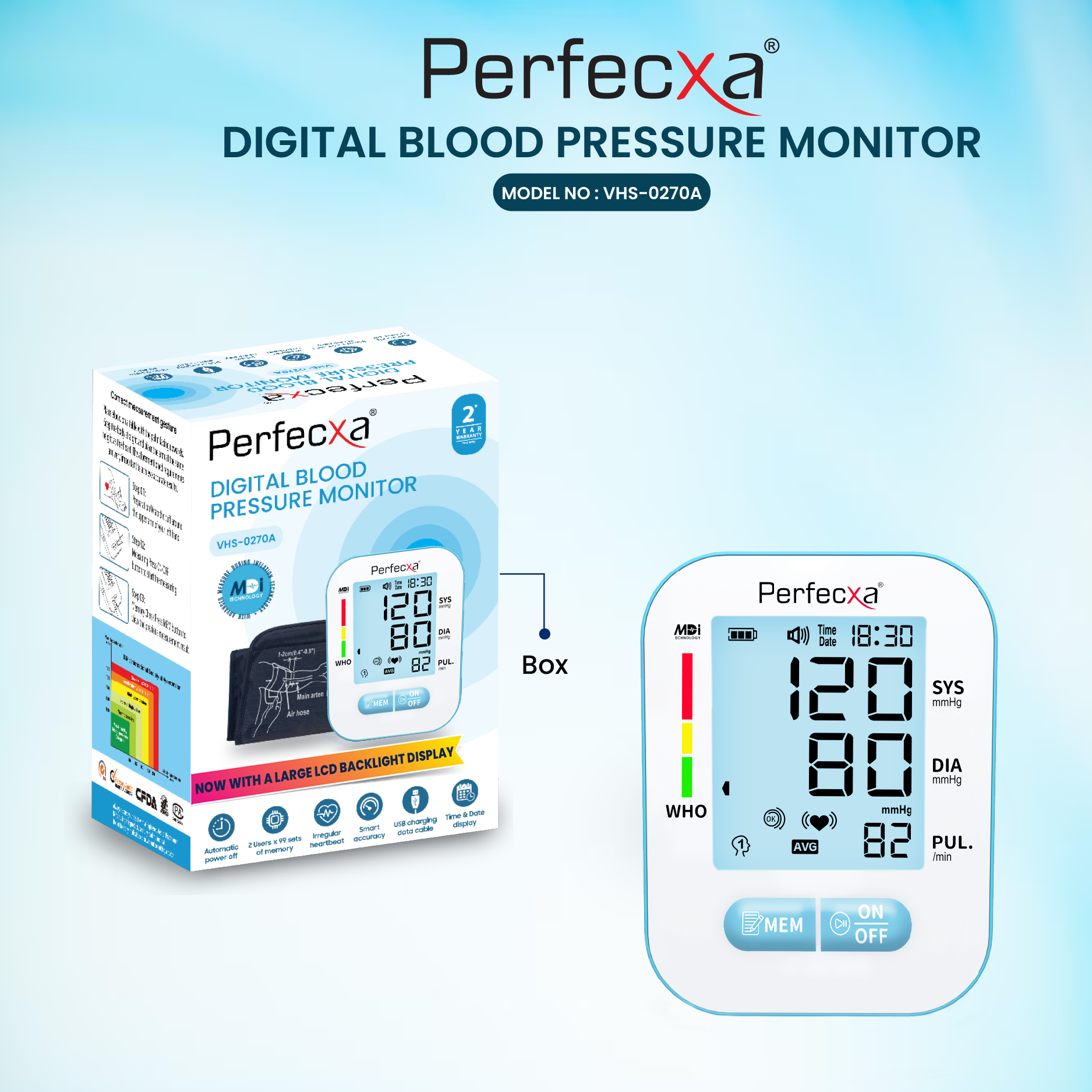 Perfecxa VHS-0270A Digital Blood Pressure Monitor