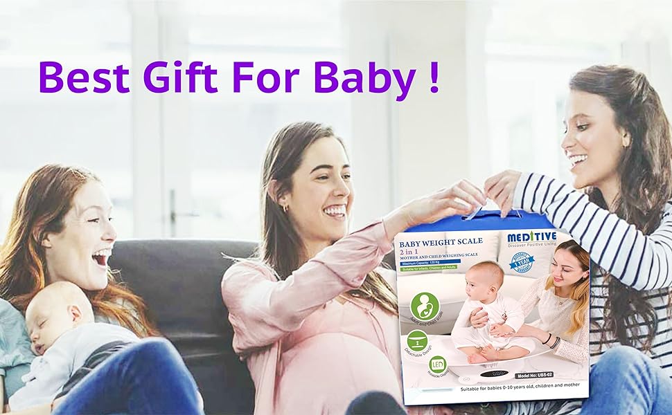 Meditive Digital Mother & Baby Weighing Scale for newborn, infant and children (3 in 1)