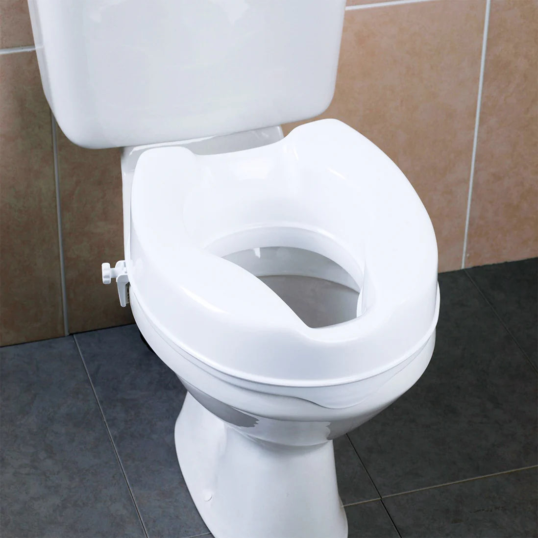 EasyCare Toilet seat height raiser with safe locks for western commode ideal for elderly and injured people.
