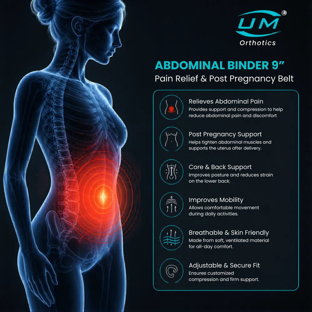 UM Orthotics Abdominal Binder 8"