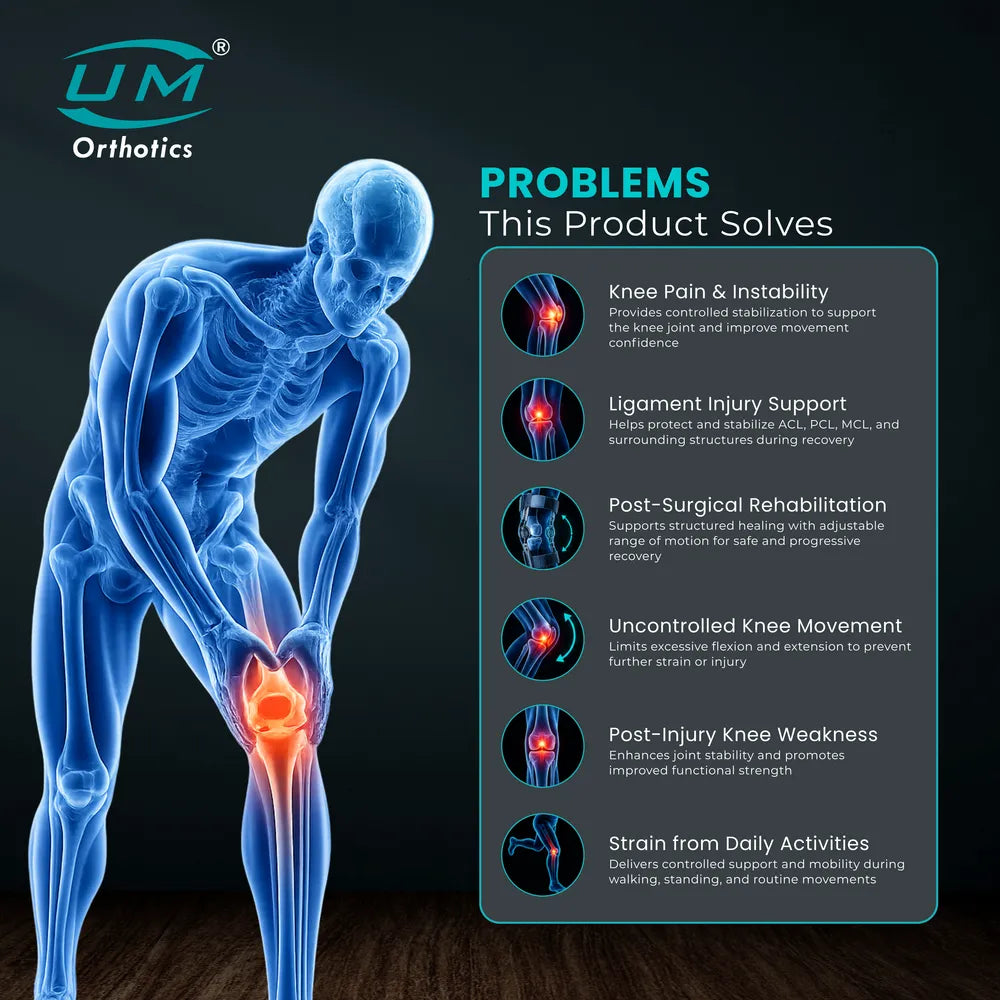UM Orthotics Knee Immobiliser Long 19"