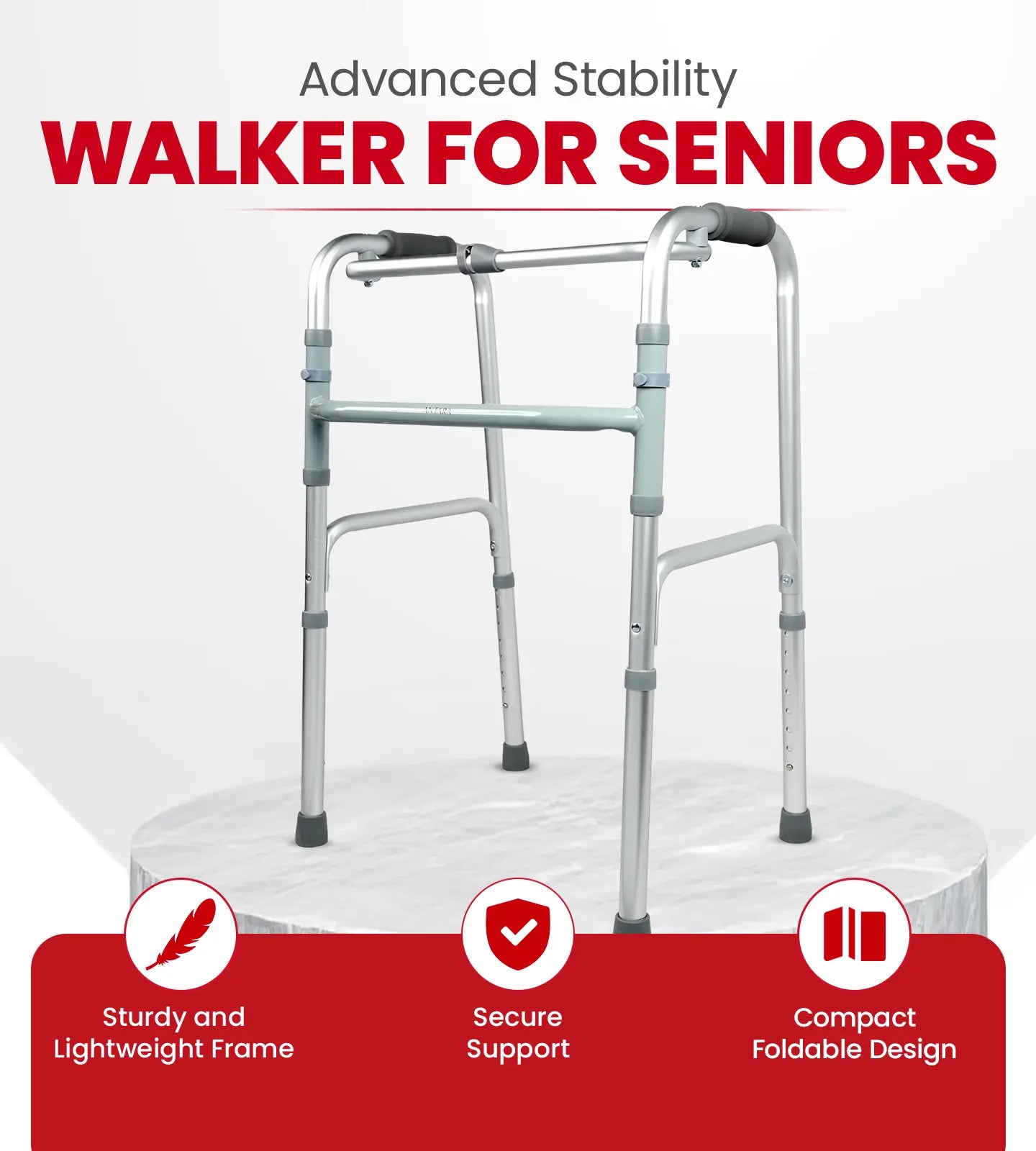 AGEasy Foldable Aluminium walker for seniors