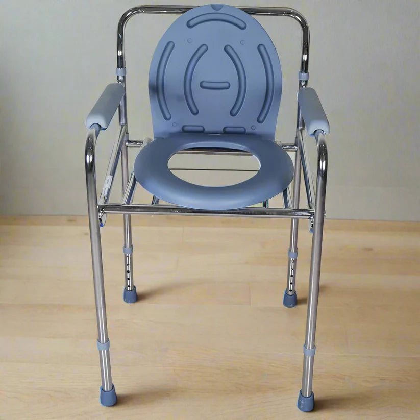 Karma Rainbow 2 chrome finish commode chair for elderly and disabled (height adjustable)