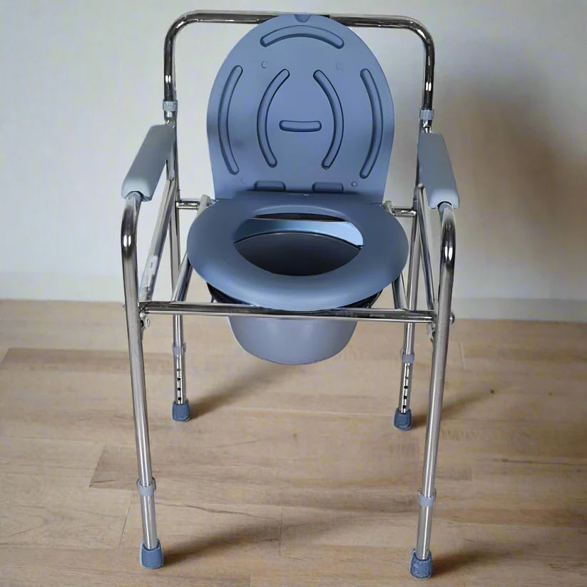 Karma Rainbow 2 chrome finish commode chair for elderly and disabled (height adjustable)