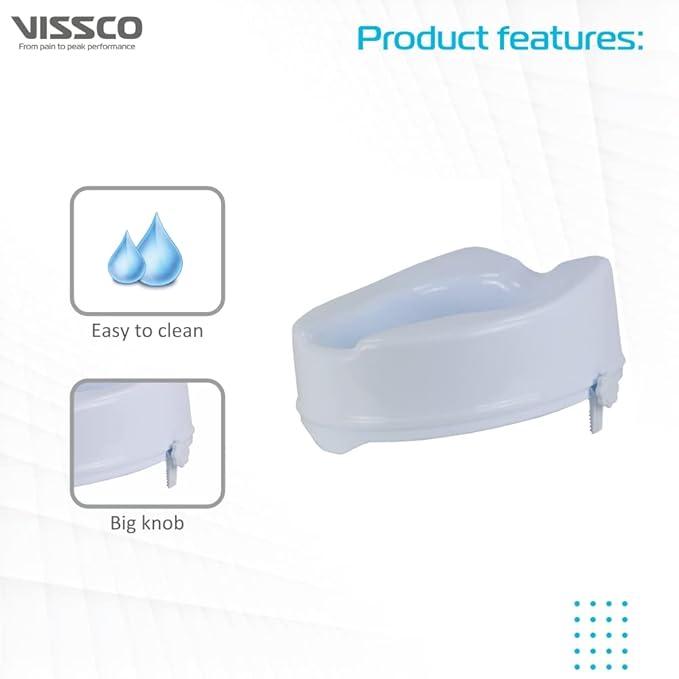 Vissco Comfort Commode Elevated Seat Without Lid, Comfortable, Lightweight Portable Commode raiser - Universal
