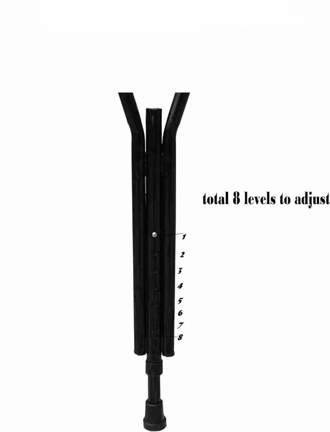 AUDITECH Under Arm Axillary Crutch Pair Height Adjustable Men/Women/Old People Black