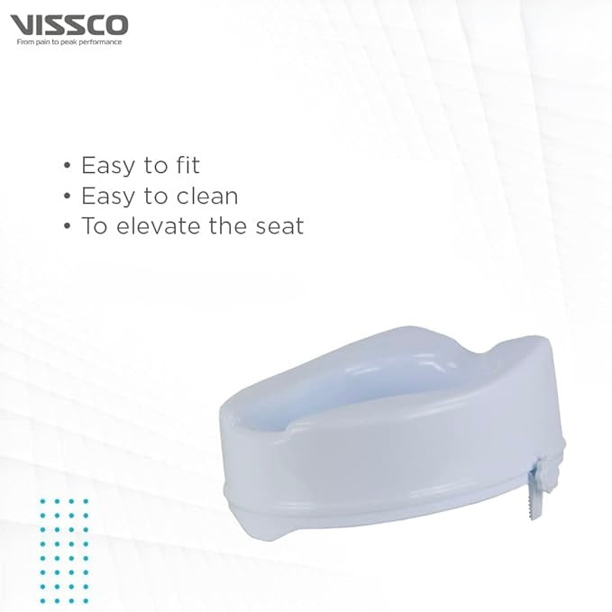 Vissco Comfort Commode Elevated Seat Without Lid, Comfortable, Lightweight Portable Commode raiser - Universal
