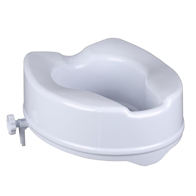 Vissco Comfort Commode Elevated Seat (6 Inch Height) Without Lid, Comfortable, Lightweight Portable Commode raiser - Universal