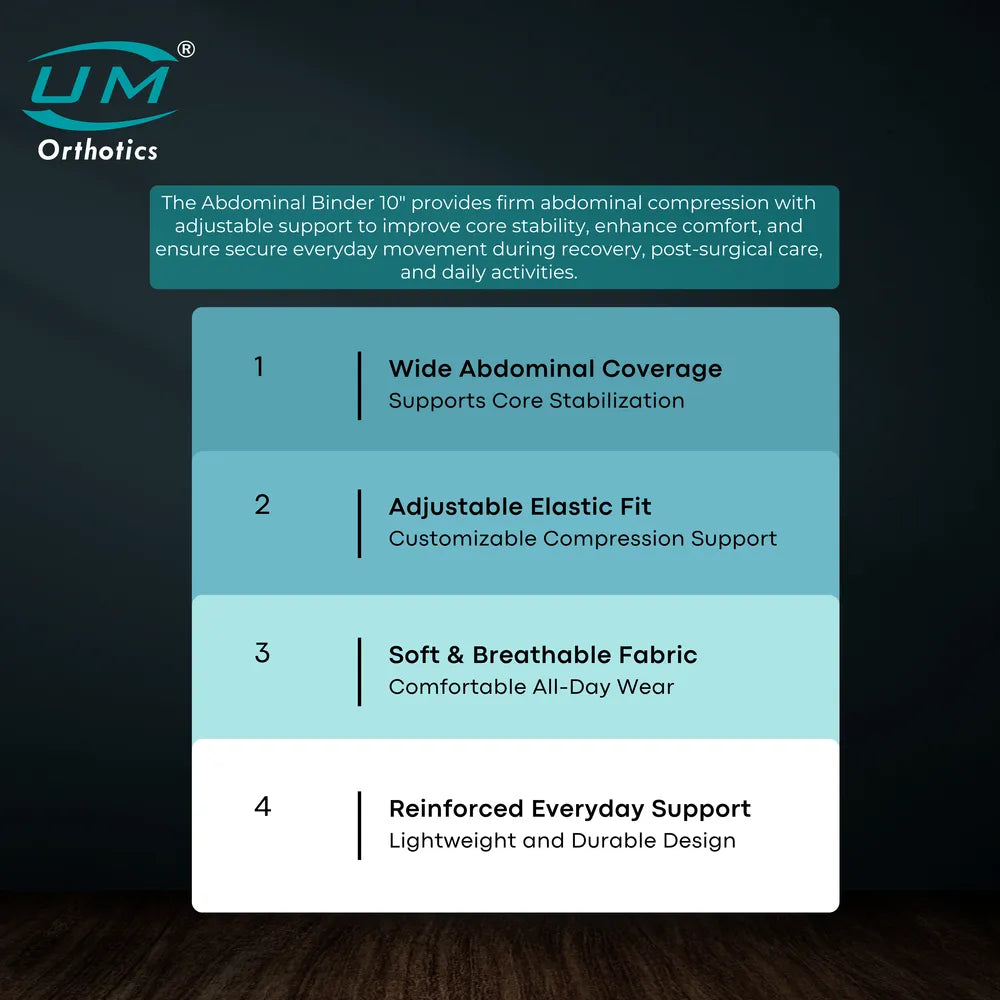 UM Orthotics Abdominal Binder 8"