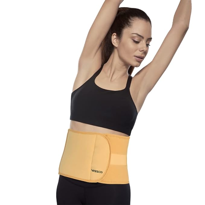 VISSCO Abdominal Belt (8 Inches), for Post Pregnancy Support, Helps the Weak Abdominal Muscles & Toning the Abdomen Muscles,Tummy Trimmer for Men & Women