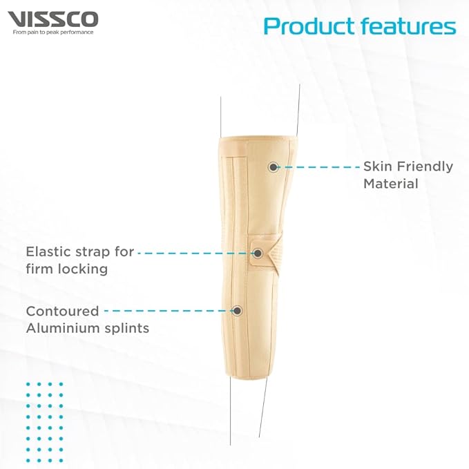 VISSCO Knee Brace - Long (Firm Support), Knee Support for Osteoarthritis of knee joint Pain, Relief Knee Stabilizer, Joint Injury, Knee Immobilizer