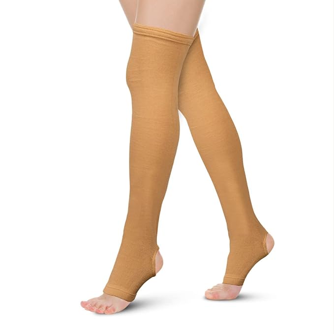 VISSCO Varicose Vein Stockings, Thigh Length (Above Knee), Stockings for Swollen, Tired, Aching Legs, Pain Relief, Edema, Sore Legs for Men & Women