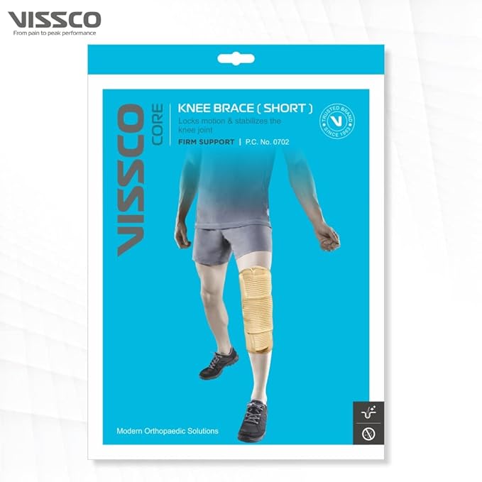 Vissco Knee Brace - Short Brace (Firm Support), Knee Support for Osteoarthritis of knee joint Pain, Relief Knee Stabilizer, Joint Injury, Knee Immobilizer