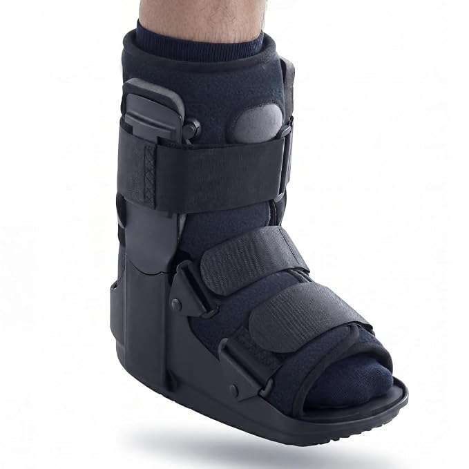 Vissco Pneumatic Walker Boot, Single Push Button - Short (Black)