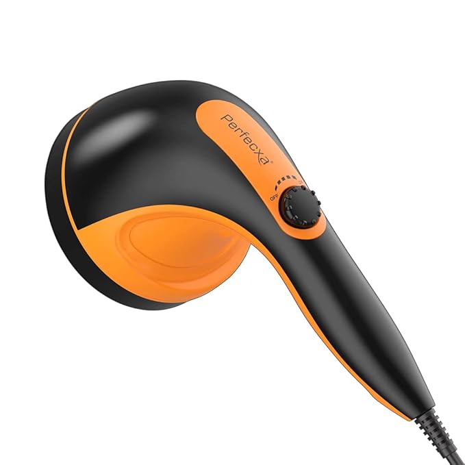 Perfecxa Electric Handheld Full Body Massager with 5 Massage Heads & Variable Speed Settings for Pain Relief and Relaxation, Back, Leg & Foot