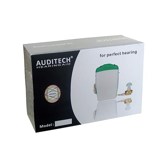 AUDITECH Wired Hearing aid F-18 for old age pocket style hearing aid for moderate hearing loss