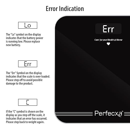 Perfecxa Digital Weighing Scale with LED Display and Auto On/Off Functional, Weight Capacity 180 Kgs