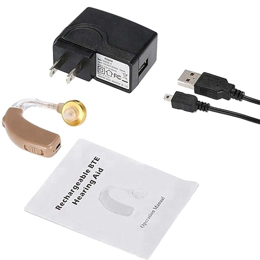 AUDITECH rechargeable sound amplifier C-108 for upto 50% hearing loss behind the ear hearing aid