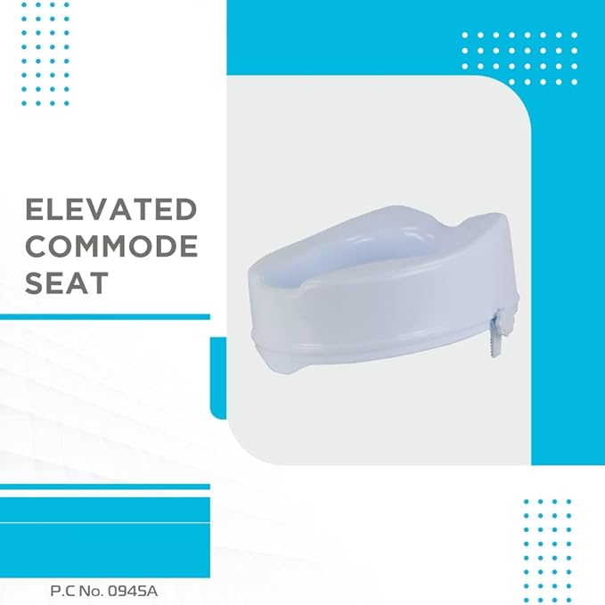 Vissco Comfort Commode Elevated Seat Without Lid, Comfortable, Lightweight Portable Commode raiser - Universal