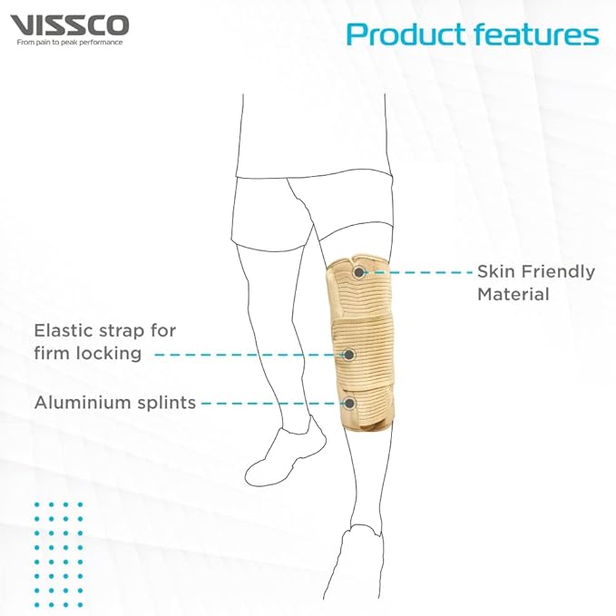 Vissco Knee Brace - Short Brace (Firm Support), Knee Support for Osteoarthritis of knee joint Pain, Relief Knee Stabilizer, Joint Injury, Knee Immobilizer