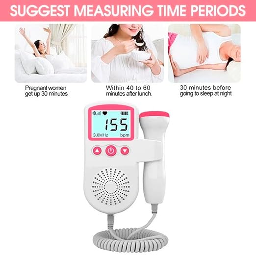 AUDITECH Fetal Doppler - Your Portable Companion for Pregnancy: 50-230M Measuring Hz, LCD Display, Pocket Size (Pink)
