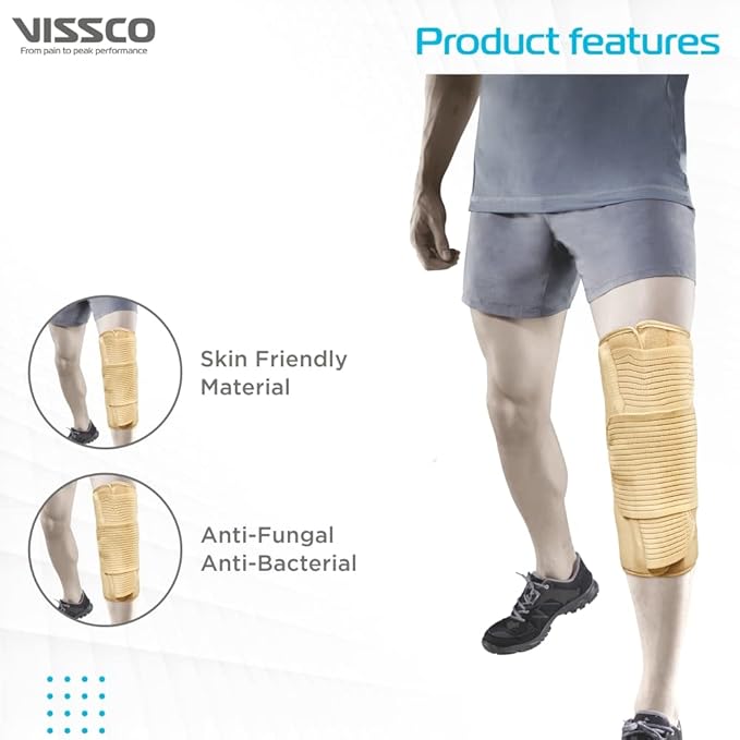 Vissco Knee Brace - Short Brace (Firm Support), Knee Support for Osteoarthritis of knee joint Pain, Relief Knee Stabilizer, Joint Injury, Knee Immobilizer
