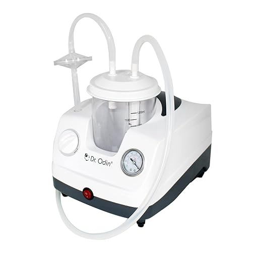 Dr. Odin OSU101 Portable Phlegm Suction Unit with Oil-free Lubrication Pump for Hospital, Dentist, Home, 1 Year Warranty | Made in India | White & Grey