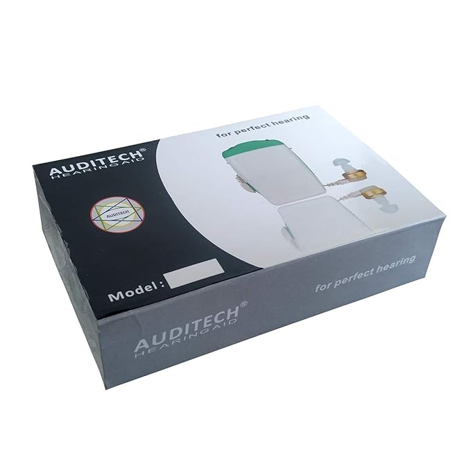AUDITECH® Black '68V' with 6 Months Warranty -With Extra long Wire Superior Quality Sound Pocket Model Wired Hearing Aid Suitable Upto 50% Hearing Loss