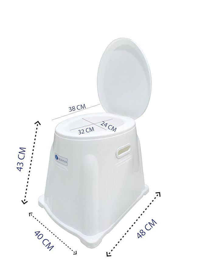 AUDITECH Heavy Duty Portable Indian Toilet To Western Convertor | Toilet Stool | Toilet Commode For Patients | Indian Commode Stool | Portable Toilet Seat For Adult, Handicap People, White