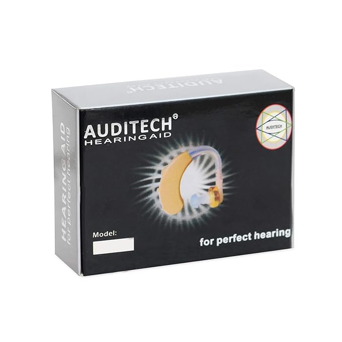 AUDITECH 'SMALL'- With Invisible Ear Plug & Thinnest Wire Hearing Machine for Old Age/Ear Hearing Machine