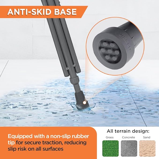 Vissco Astra Under Arm Crutches Aluminium, Crutches for those Physically Chalenged With Adjustable Elbow Support, PVC grip Handle, Light Weight & Height Adjustable, Walking Stick(1 Pair)