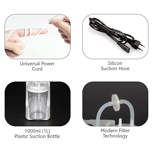 EASYCARE German Tech Portable Phlegm Suction Machine with 1000ml Jar - Effective and Reliable Respiratory Care Solution