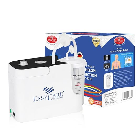 EASYCARE German Tech Portable Phlegm Suction Machine with 1000ml Jar - Effective and Reliable Respiratory Care Solution