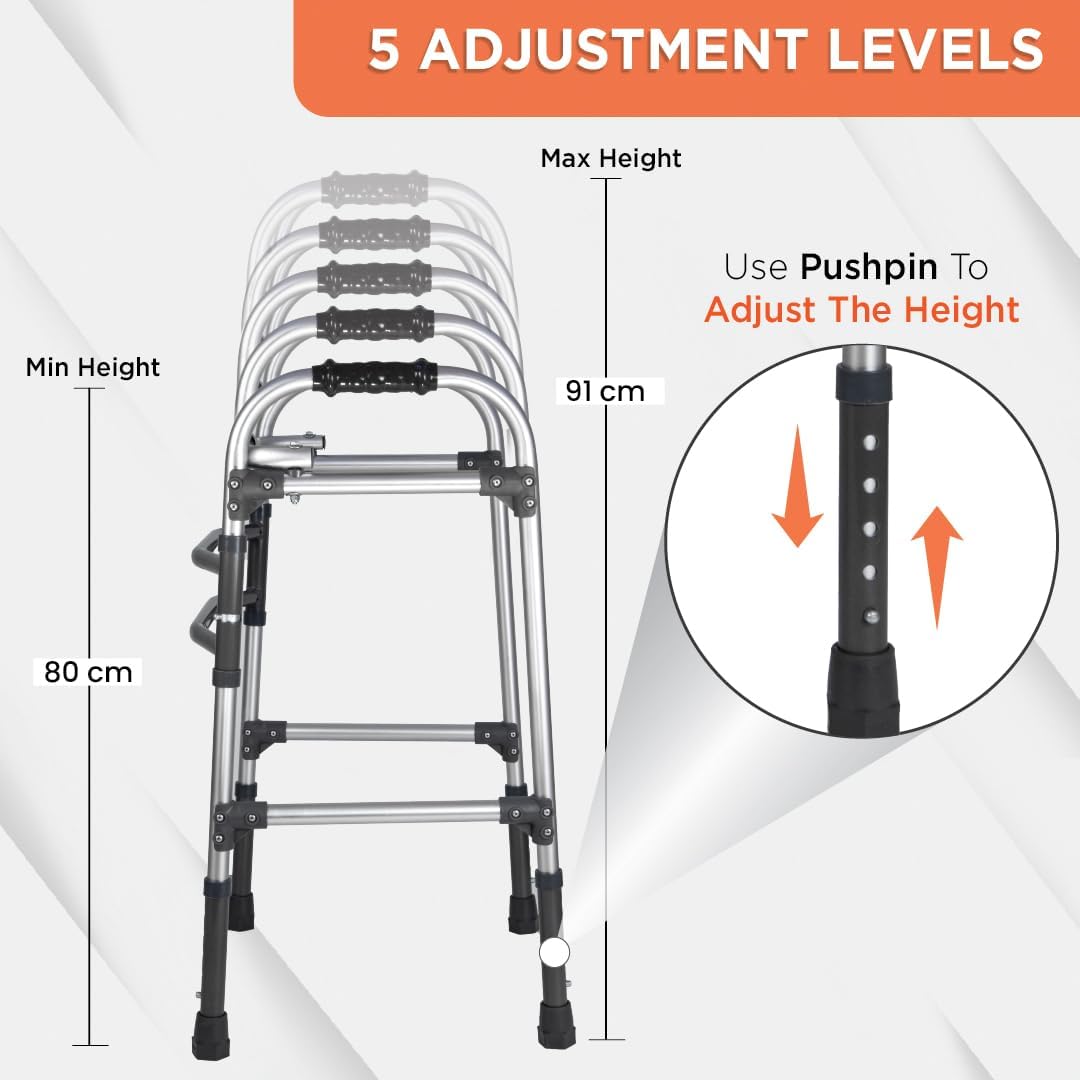 Vissco Dura Max Aluminium body Foldable walker