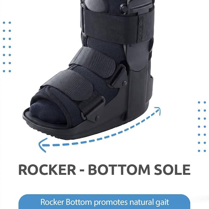 Vissco Pneumatic Walker Boot, Single Push Button - Short (Black)