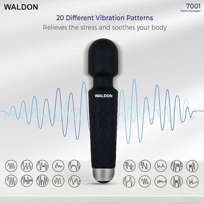 Waldon By Dr. Odin Personal Handheld Wand Massager Cordless With 20 Vibration Pattern Modes And 100% Waterprooff