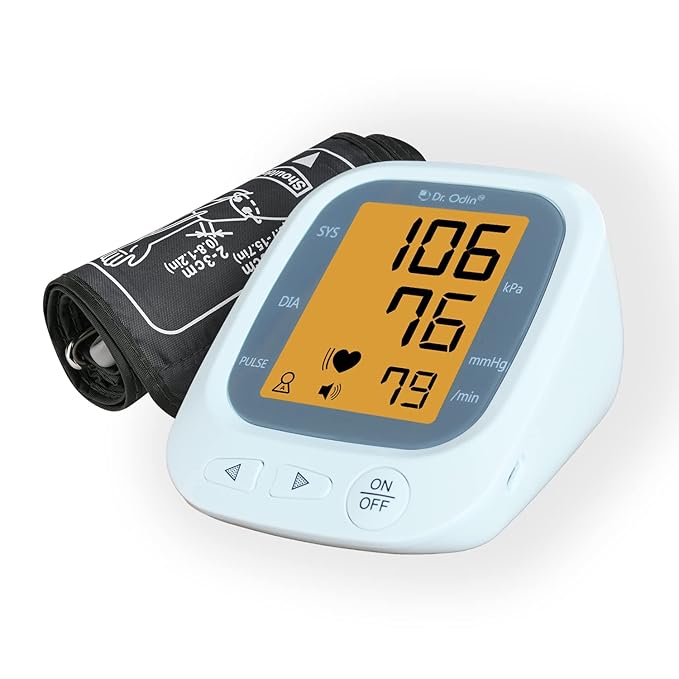 Dr. Odin JN-163B Blood Pressure Monitor with Large LCD Display, Voice Function, 2 User Support, USB Type-C powered operation, with 1 year replacement warranty