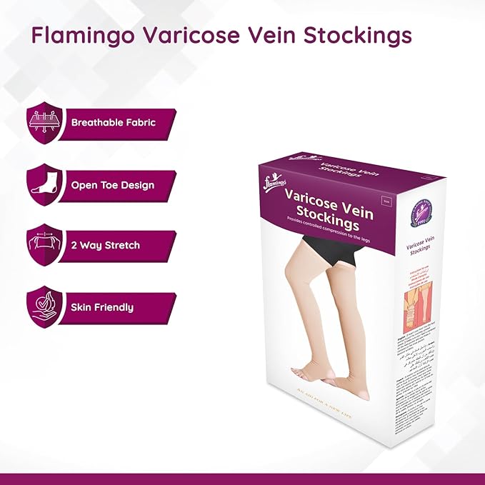 FLAMINGO Varicose Vein Stockings for nerve and muscular pain in legs for all ages (unisex)