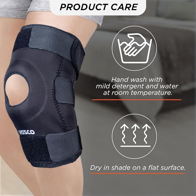 VISSCO CORE Functional Knee Support (Moderate Support), Knee Support for Pain Relief, Knee Injury Braces for Walking, Running, Gym, Workout, Weightlifting (Single Piece)