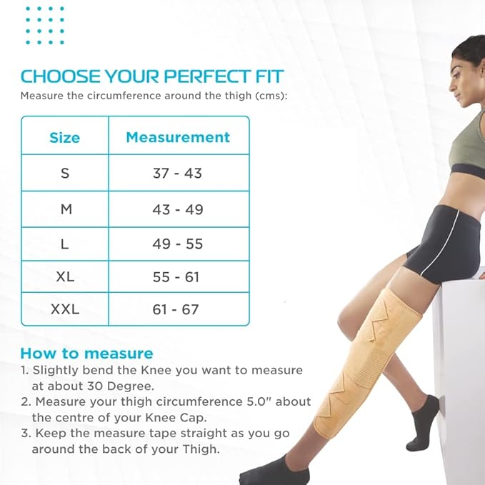 VISSCO Knee Brace - Long (Firm Support), Knee Support for Osteoarthritis of knee joint Pain, Relief Knee Stabilizer, Joint Injury, Knee Immobilizer