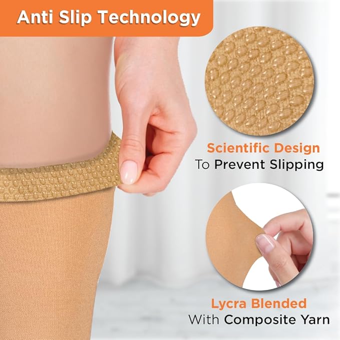VISSCO Medical Compression Stockings, Class 2 (Thigh Length), Improve Blood Circulation, Varicose Vein, Swollen, Aching Legs, Pain Relief