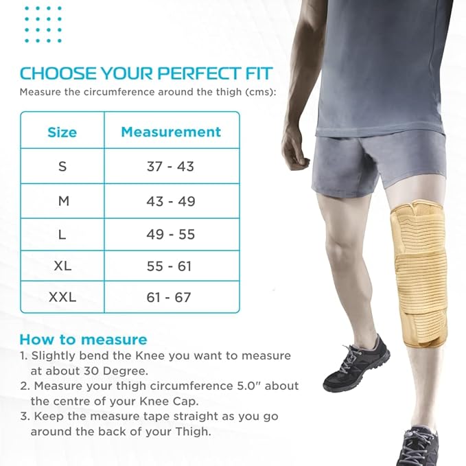 Vissco Knee Brace - Short Brace (Firm Support), Knee Support for Osteoarthritis of knee joint Pain, Relief Knee Stabilizer, Joint Injury, Knee Immobilizer