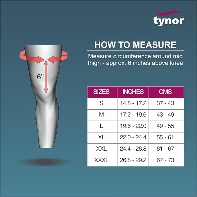 TYNOR Knee cap for Men & Women, Knee Sleeve for Pain Relief (Latex Free)