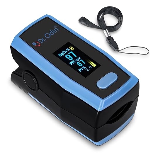 Dr. Odin A330N Pulse Oximeter with Quick Heart Rate and Oxygen Monitoring, OLED Display, Flex Finger Grip, Vibrant OLED